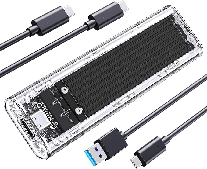 ORICO M.2 NVMe SSD Enclosure, USB 3.2 Gen 2, Transparent External Solid State by PioneerDataSolutionPowerYourFuture