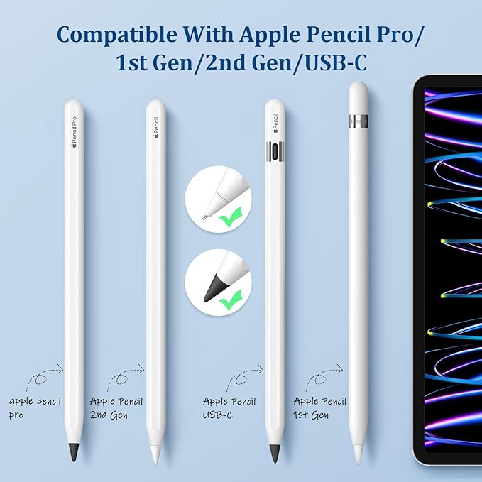 Replacement Tips for Apple Pencil 1st/2nd Gen, No Wear Out Upgraded Apple - Image 3