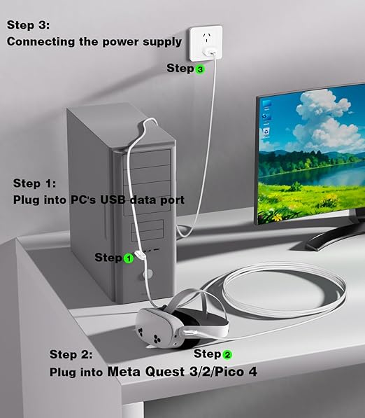 16FT VR Charging Link Cable | USB 3.0 High-Speed Data & Charge - Image 5