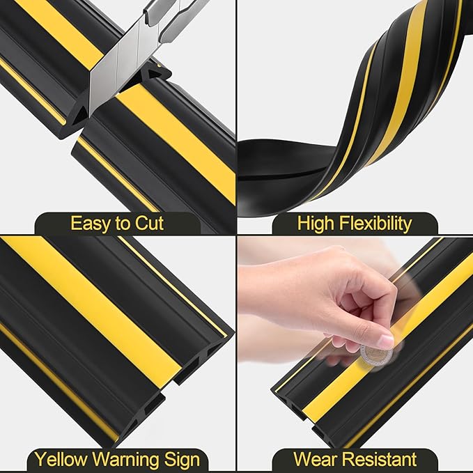 MYFAMIREA 10FT Floor Cord Cover Heavy Duty Cable Cover Protector - Image 4