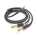 3.5mm to Dual 1/4 Adapter 1/8 to 6.35mm TS Mono Audio Cable Stereo Breakout by Yumiwoow