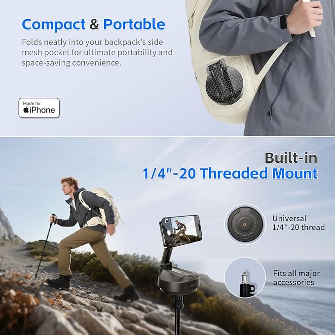 MOTA Tripod Stand Only for iPhone, Foldable Gimbal Stabilizer - Image 9