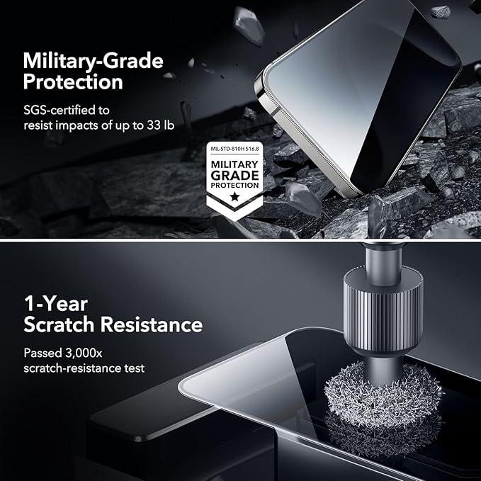ESR 3+1 Pack for iPhone 15 Pro Max Privacy Screen Protector Set, Anti-spy - Image 5