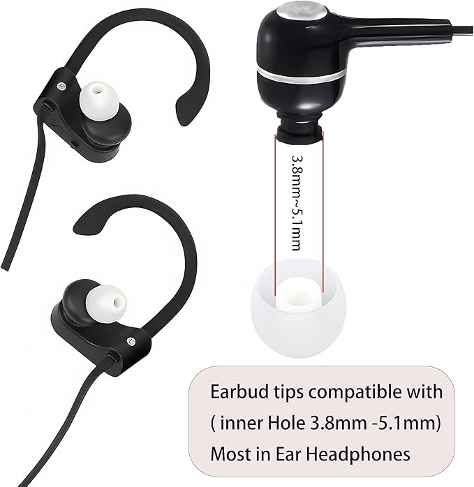 Replacement Earbud Tips Silicone Earbud Covers Fit Most in-Ear Earbuds - Image 3