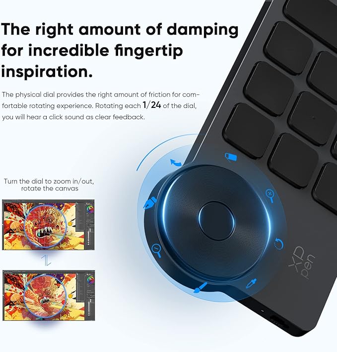 XPPen Mini Keydial ACK05 Wireless Shortcut Keyboard Bluetooth Programmable - Image 4