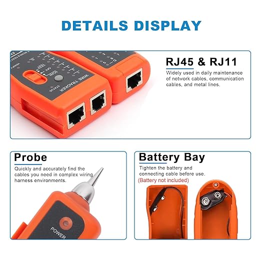 Goeco Ethernet Network Toner RJ11 RJ45 Network Cable Tester LAN Tracker Wire - Image 6