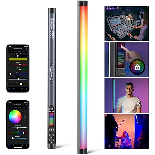 NEEWER TL60 RGB Tube Light, 20W Full Color RGBWW LED Video Lighting Wand Stick by Neewer