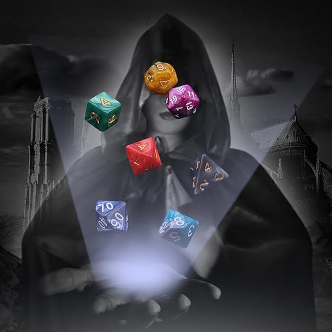 7 Sets Polyhedral Dice Set for Dungeons & Dragons/RPG, Complete D&D/DND Dice - Image 6