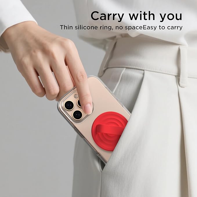 Magnetic Phone Ring Grip Holder, Silicone Finger Loop Grip, Compatible - Image 9