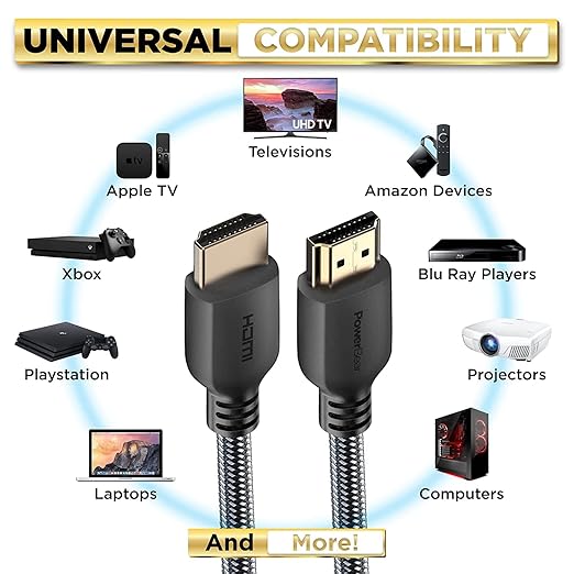 PowerBear 4K HDMI Cable 6 ft | High Speed, Braided Nylon & Gold Connectors - Image 5