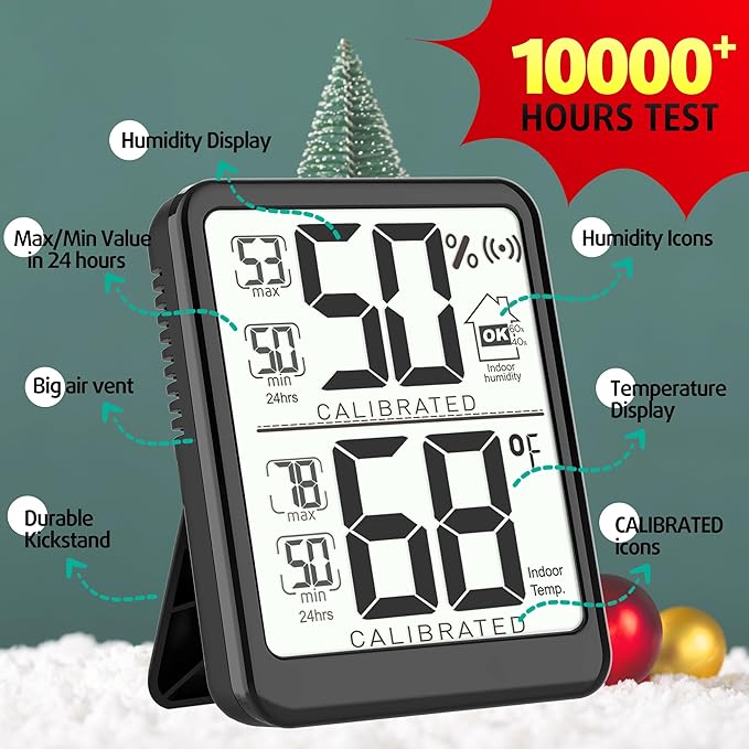 Antonki Room Thermometer, Digital Small Hygrometer Indoor Thermometer Humidity - Image 6