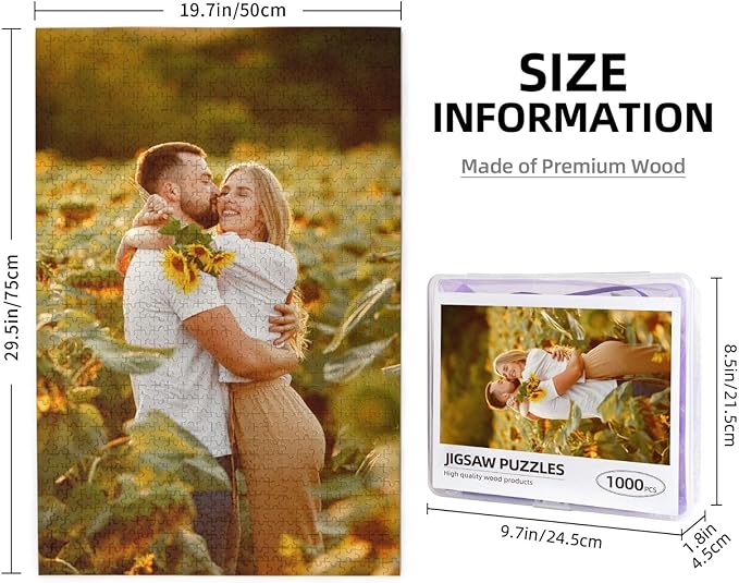 Custom Jigsaw Puzzle from Photos 300/500/1000 Pieces Personalized Wooden - Image 3