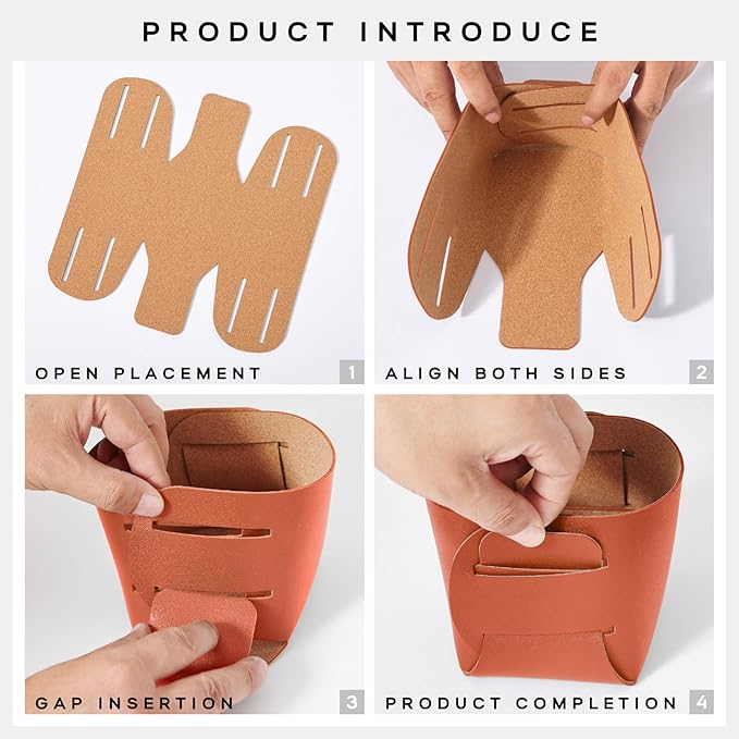 HOMIEAZICOZI 2-Pack Cork Leather Desk Accessories Storage - Image 6