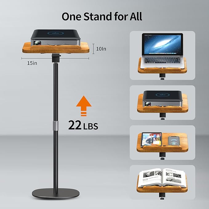 NAMON 2-in-1 Dual-use Floor & Desktop Book Stand, 100% Solid Wood, Height - Image 3