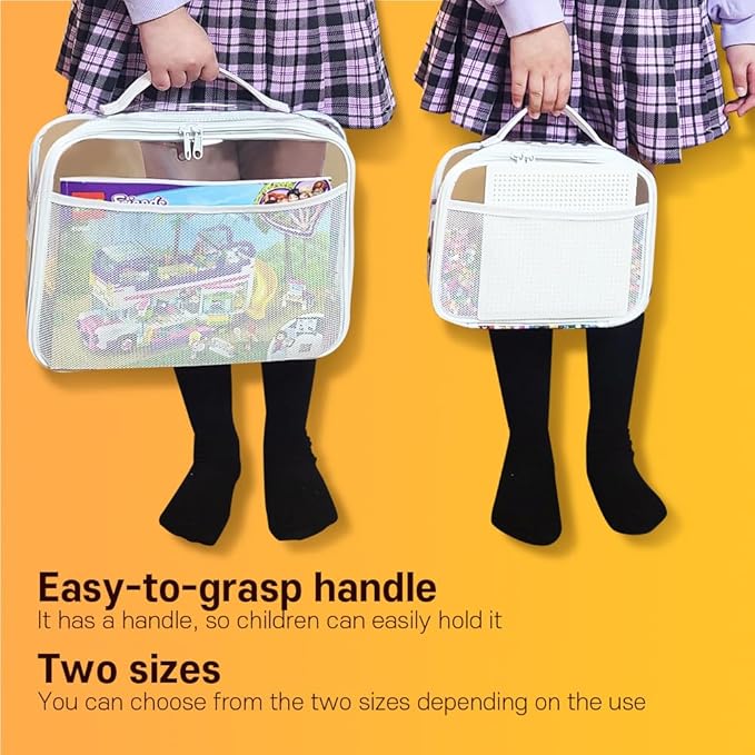 holay 4 Packs PVC Zippered Blocks Set, Board game Storage Organizer Case - Image 5