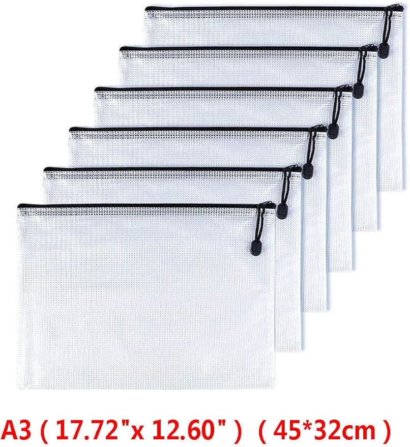 Oaimyy-A3, Mesh Zipper Pouch Document Folders Bag & Plastic Zip File Folders - Image 2