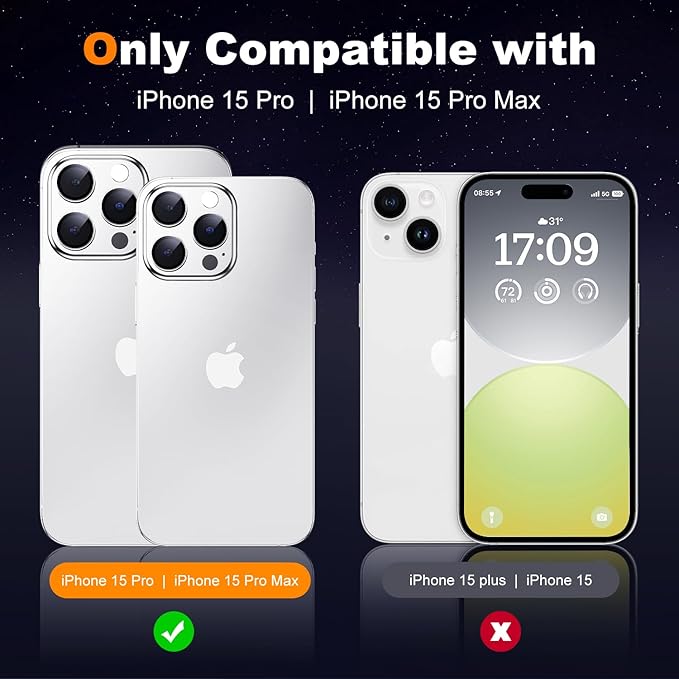 Hoerrye for iPhone 15 Pro Max/iPhone 15 Pro Camera Lens Protector 9H Tempered - Image 7