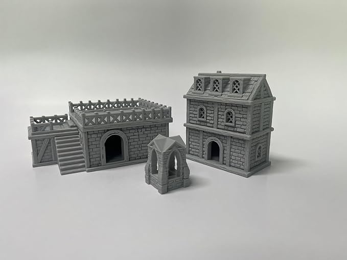 Paintable Tabletop Miniature Building Terrains Compatible - 18mm/28mm Scale - Image 6