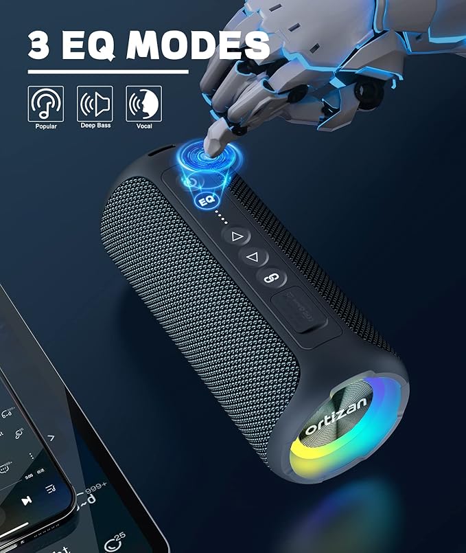 Ortizan Bluetooth Speakers, Portable Wireless Stereo Speaker - Image 4