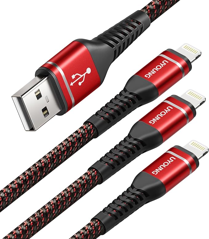 UYOUNG iPhone Charger Cable 3Pack 6FT USB to Lightning Cable Nylon Braided by UYOUNG