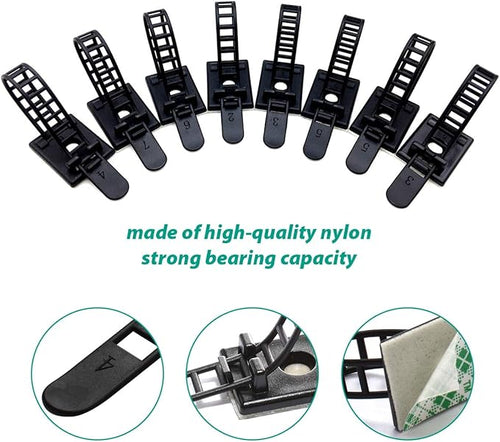1000 Pieces Cable Management Desk Cord Organizer Cable Ties Wire Fasteners Clips - Image 2