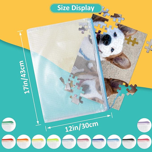 12pcs Mesh Zipper Pouch Bags, Extra Large A3 Puzzle Bag - Image 2