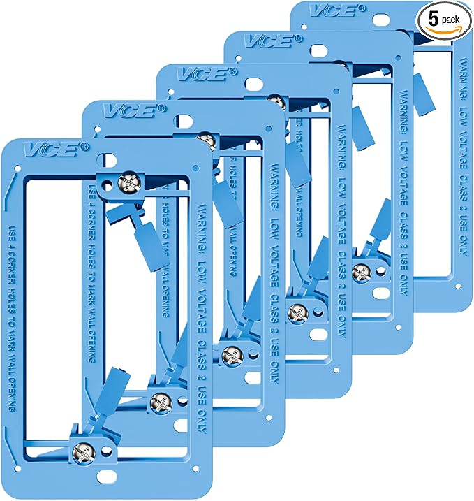 VCE Low Voltage Mounting Bracket Single Gang Wall Plate, Flush Low Voltage Box by VCE
