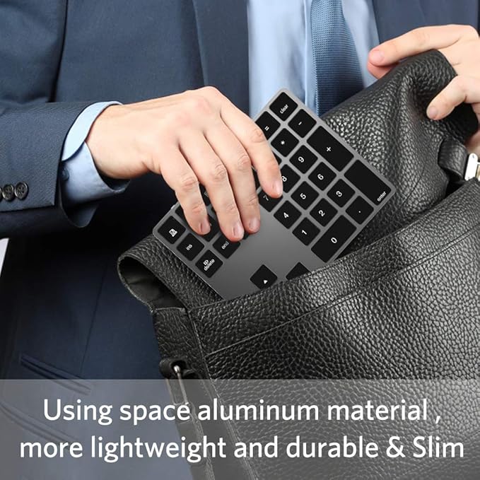 Bluetooth Number Pad, Wireless Numeric Keypad, USB-C Rechargeable External - Image 7