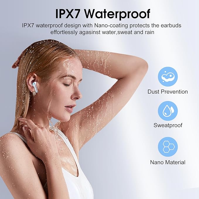 Wireless Earbuds, 40H Ultralight in-Ear Buds, IP7 Waterproof Earphones - Image 6