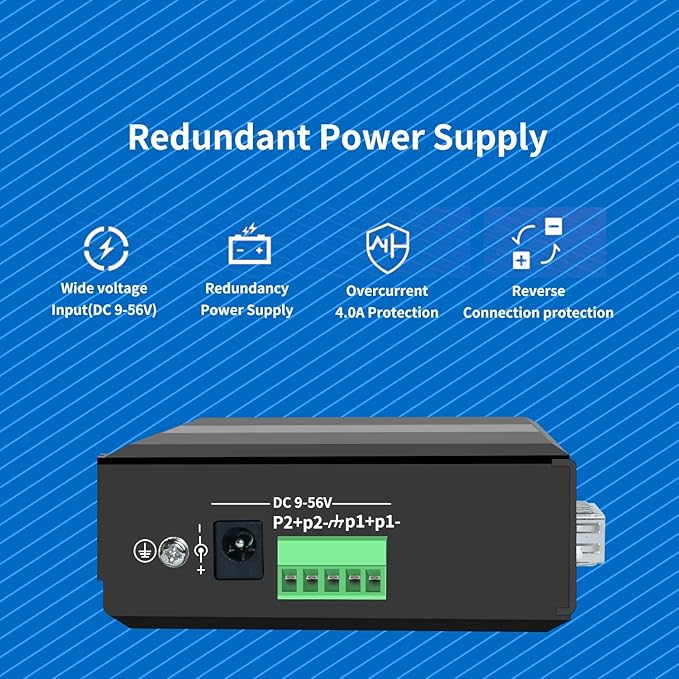4-Port Hardened Industrial Gigabit 2+ Managed DIN-Rail Switch, 4x10/100/1000 - Image 6