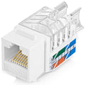 Everest 45° Angled RJ45 Cat6 Keystone Jacks 50-Pack in White by EverestMediaSolutions