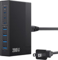 200W USB C Charger Block, 8-in-1 GaN III USB C Charger Fast Charging Station Hub by FOCHEW