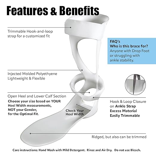 BraceOn AFO Swedish Foot Stabilizer, Drop Foot Brace - Image 2