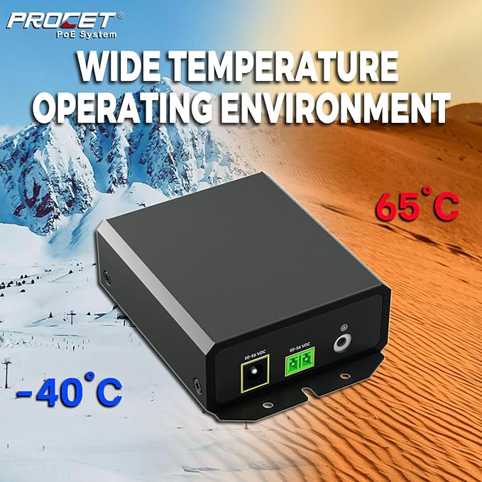 PROCET Gigabit PoE++ Injector 90W, IEEE802.3 af/at/bt Compliant 10/100/1000Mbps - Image 6