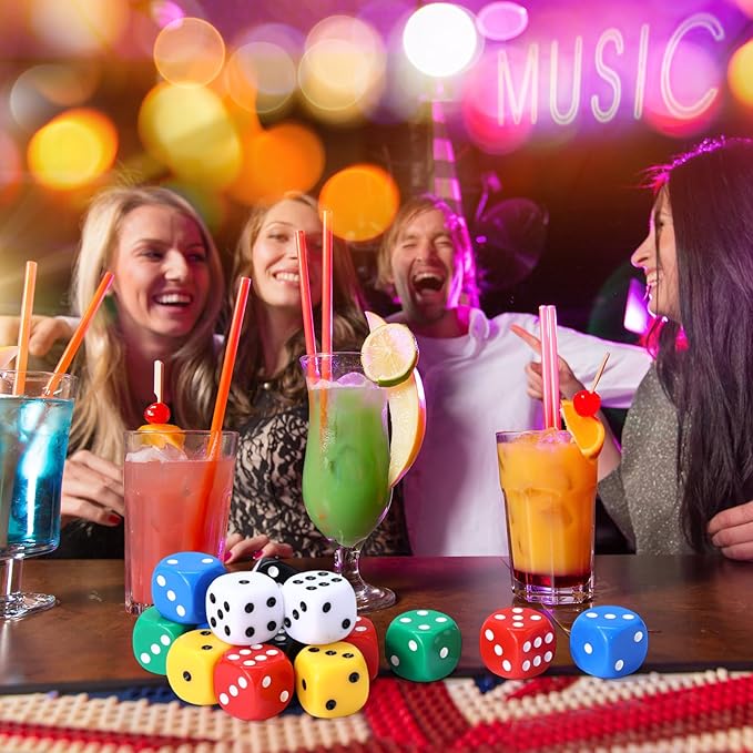 18 Pcs Casino Theme Party Dice Large Opaque Jumbo Acrylic D6 Dice - Image 3
