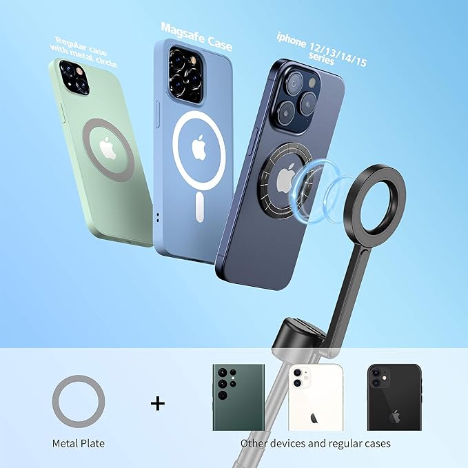 SEAJIC for MagSafe Tripod for iPhone 64 Selfie Stick Tripod Phone - Image 5