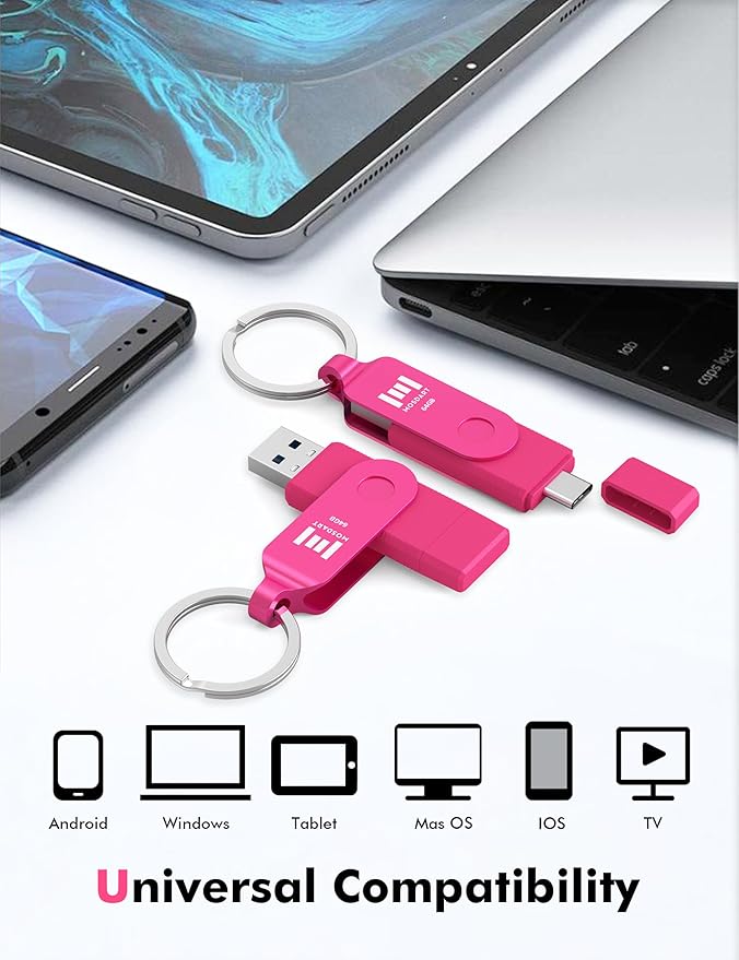 MOSDART 64GB USB3.1 Fast Speed C and A Dual Flash Drive, exFAT Memory Stick - Image 3
