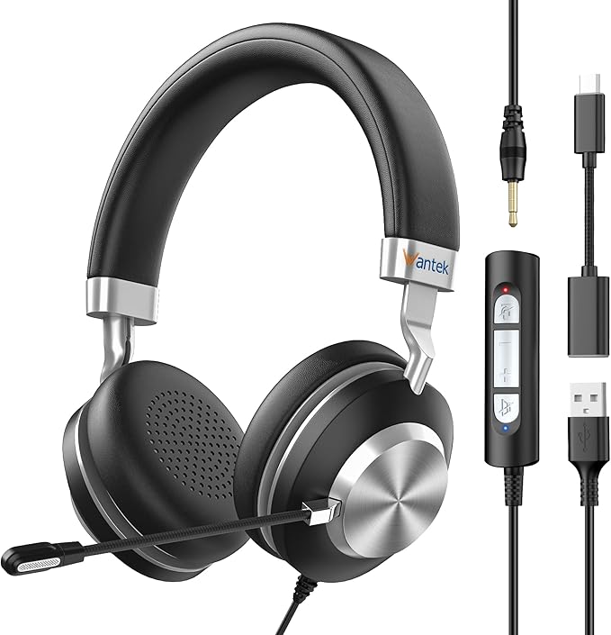 Headset wtih Mic, USB Headset by Wantek