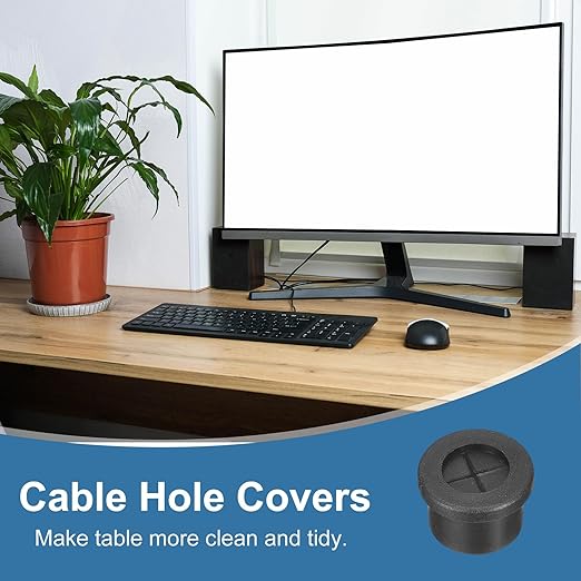 uxcell 4Pcs Cable Cord Grommet, 9/16" Rubber Desk Grommets Wire Pass Through - Image 6