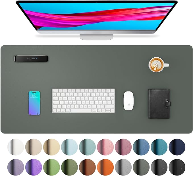 Aothia Leather Desk Pad Protector, Large Mouse Pad, Office Desk Mat, Non-Slip by Aothia