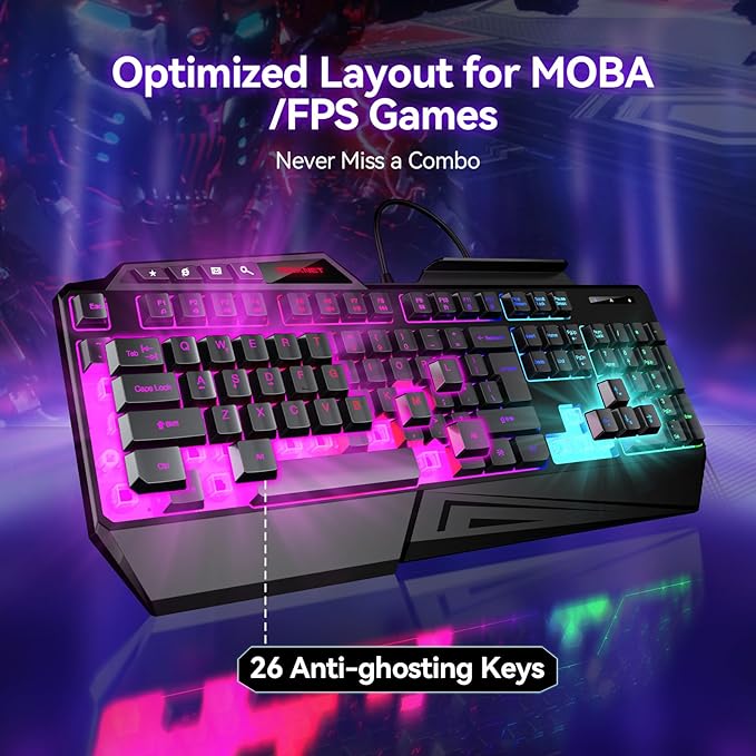 TECKNET Wired RGB Gaming Keyboard - Image 6