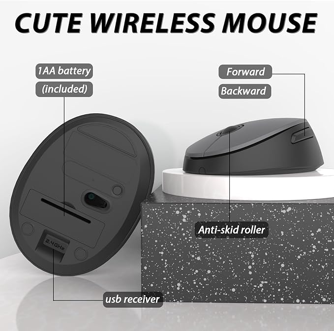 Wireless Keyboard and Mouse, KOOTOP Cute Keyboard and Mouse, 2.4G Wireless - Image 5