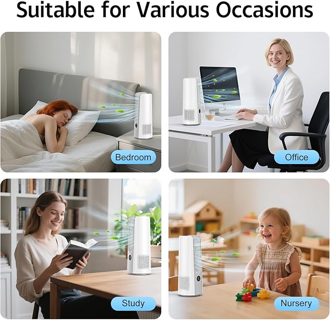 Desk Fan, 13 Inch Portable Bladeless Fan, Small Quiet Table Fan - Image 9
