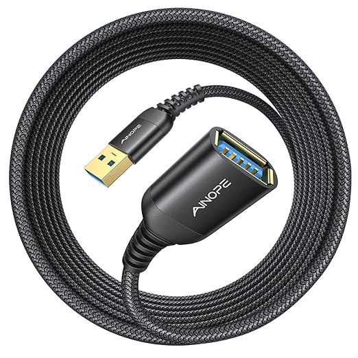 AINOPE 2 Pack USB Extensions Cable High Speed USB 3.0 Extension Cord Type A by AINOPE10yearsforphoneaccessories