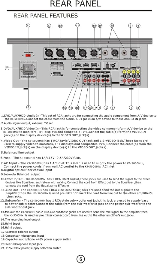 Singtronic KJ-5000Mix Professional Karaoke Console Mixer | HDMI ARC, USB - Image 7