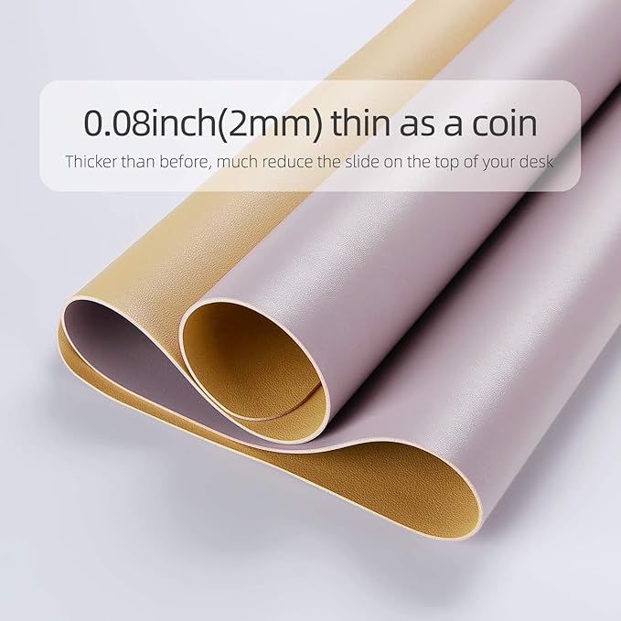 YSAGi Desk Mat, Desk Pad, 35.4" x 17" Laptop Leather Desk Pad Protector - Image 5