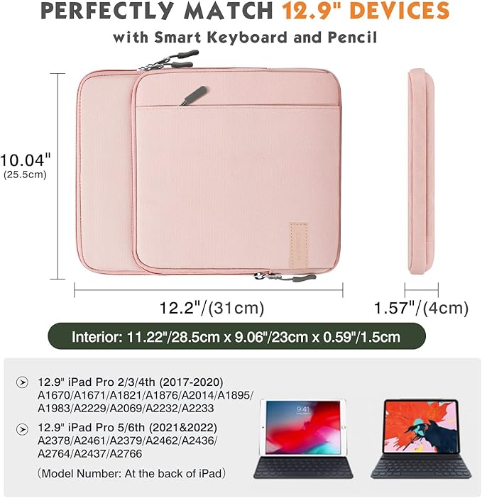 MoKo 12.9 Inch Tablet Sleeve Bag Carrying Case - Image 2