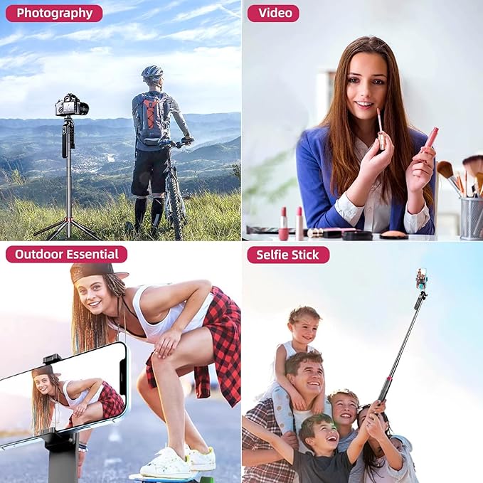 WOVTE 71" Selfie Stick with 2 Lights, Extendable Stand - Image 7