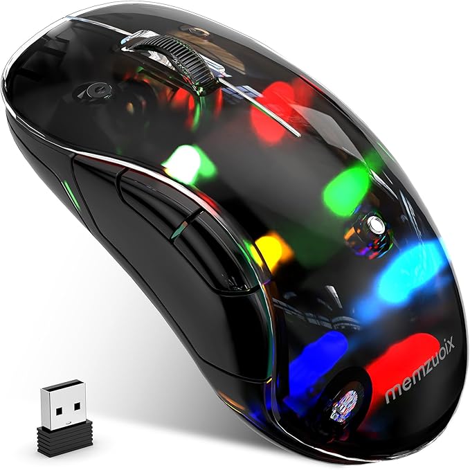 memzuoix 2.4G LED Wireless Mouse, Rechargeable Ergonomic Mouse by memzuoix