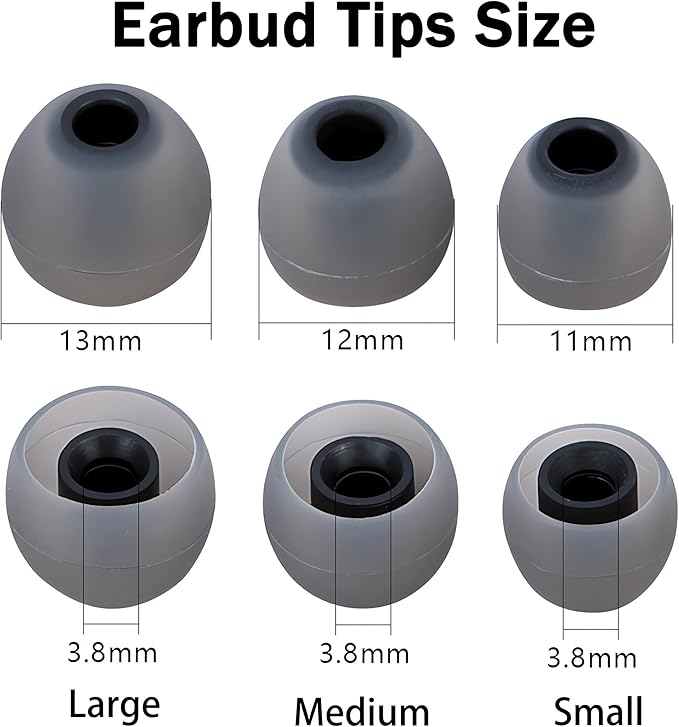 Silicone Earbud Tips Replacement Ear Tips Earbud Covers Fit Most in-Ear Earbuds - Image 2